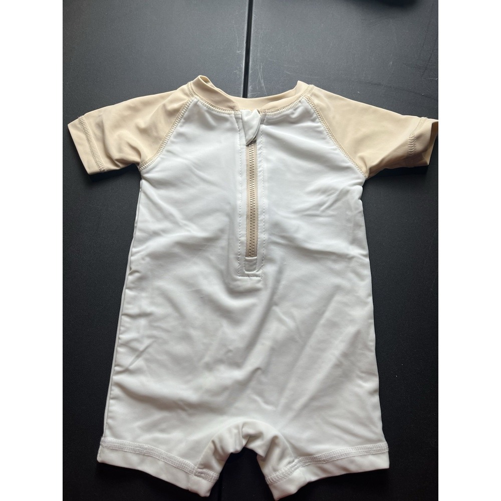 Leveret Baby One Piece UPF 50 Rash Guard/Swimsuit, 3-6 Month Front Zip Neutral